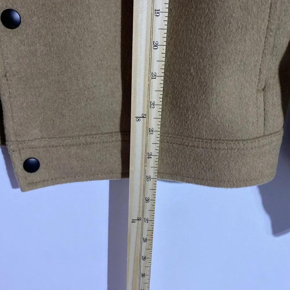 Express Coat Mens‎ Medium Tan Wool Blend Water Resistant Minimalist *Runs Small*